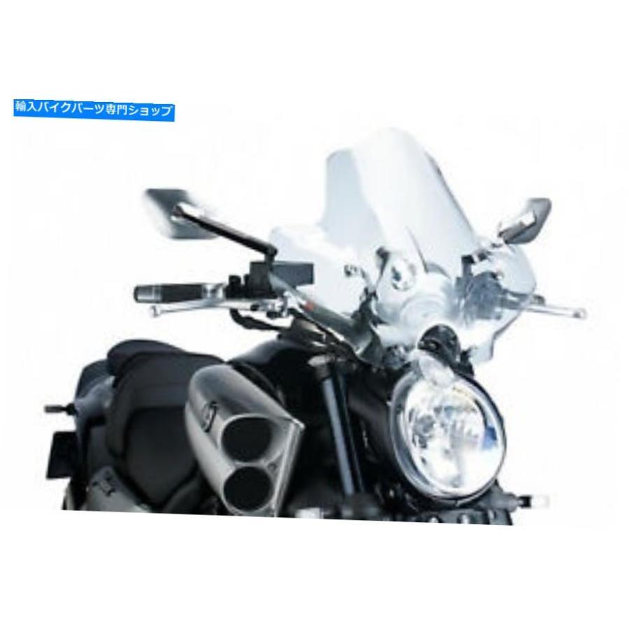 Windshield Puig Windshieldは裸のN.ヤマハV-MAX 09-20の運動競技 PUIG WINDSHIELD NAKED N.G. SPORT FOR YAMAHA V-MAX 09-20 CLEAR スクリーン-外装パーツ
