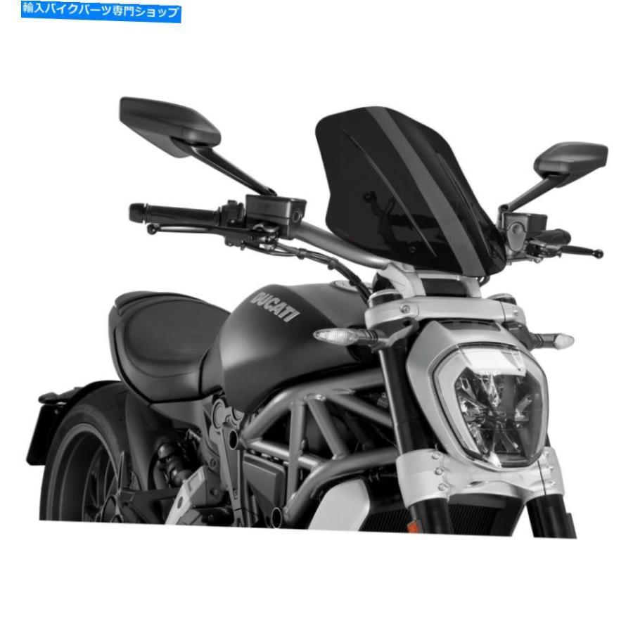 Windshield DUCATI XDIAVEL 16-18 PUIG世代ツーリング裸のダークスモークフロントガラス For Ducati XDiavel 16-18 Puig Generation Touring Naked Da