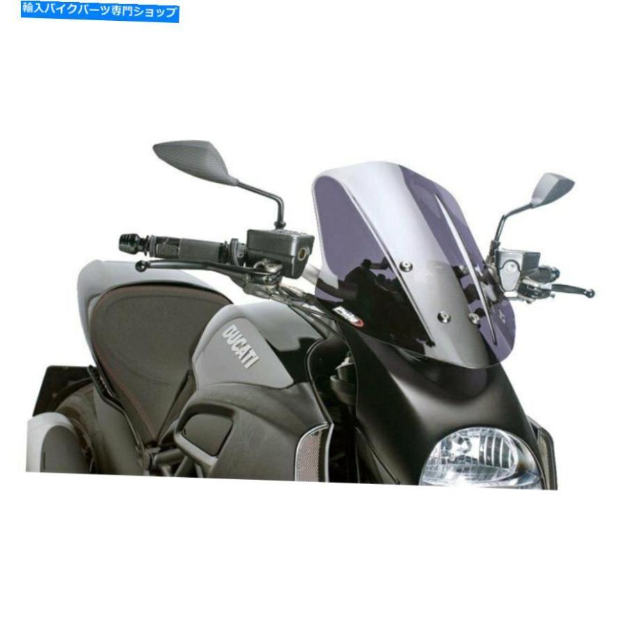 Windshield DUCATI DIAVER 11-13 PUIG世代ツーリング裸のダークスモークフロントガラス For Ducati Diavel 11-13 Puig Generation Touring Naked Dark
