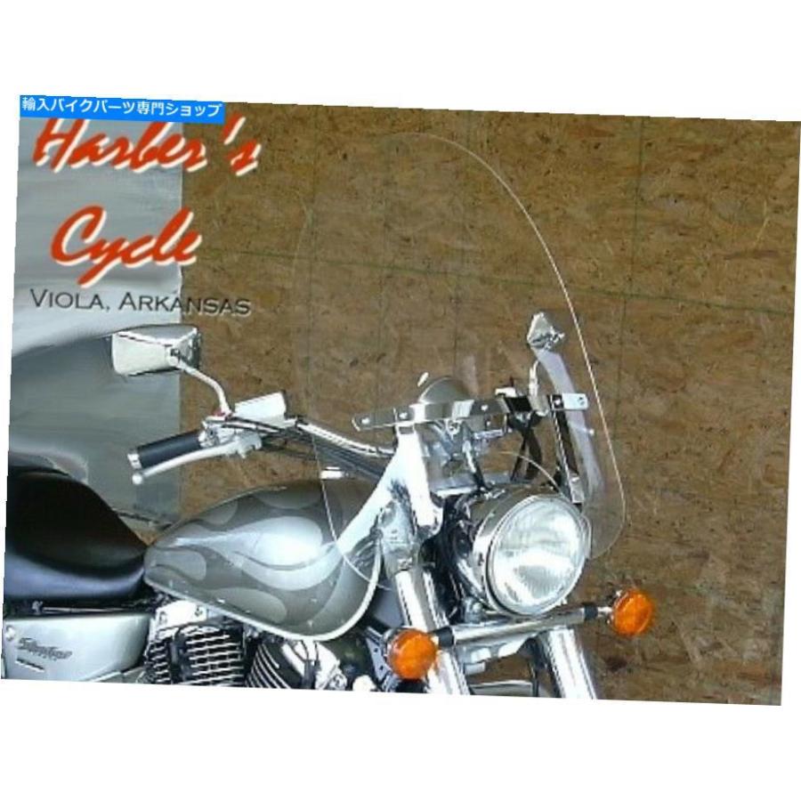 Windshield ホンダシャドウSABER VT1100 C2 - クリア22 \"背の高いフロントガラスW / Chromeハードウェアキット Honda Shadow Sabre VT1100 C2 - Clear