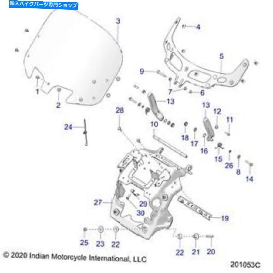 Windshield インドのオートバイのフロントガラスツーリングキット、本物のOEMその2881796、QTY 1 Indian Motorcycle Windshield Touring  Kit, Genuin