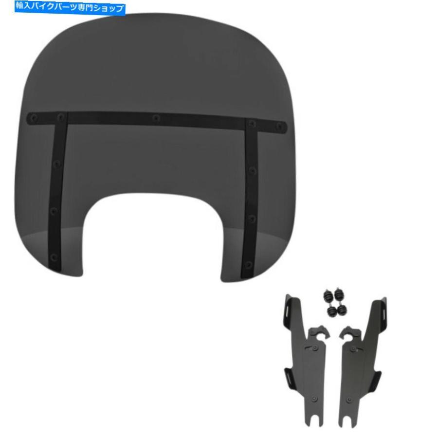 Windshield メンフィスシェード脂肪13 \"ブラックダークナイトシェードWindshield Mount Harley 18+ FLFB Memphis Shades Fats 13\" Black Dark Night S