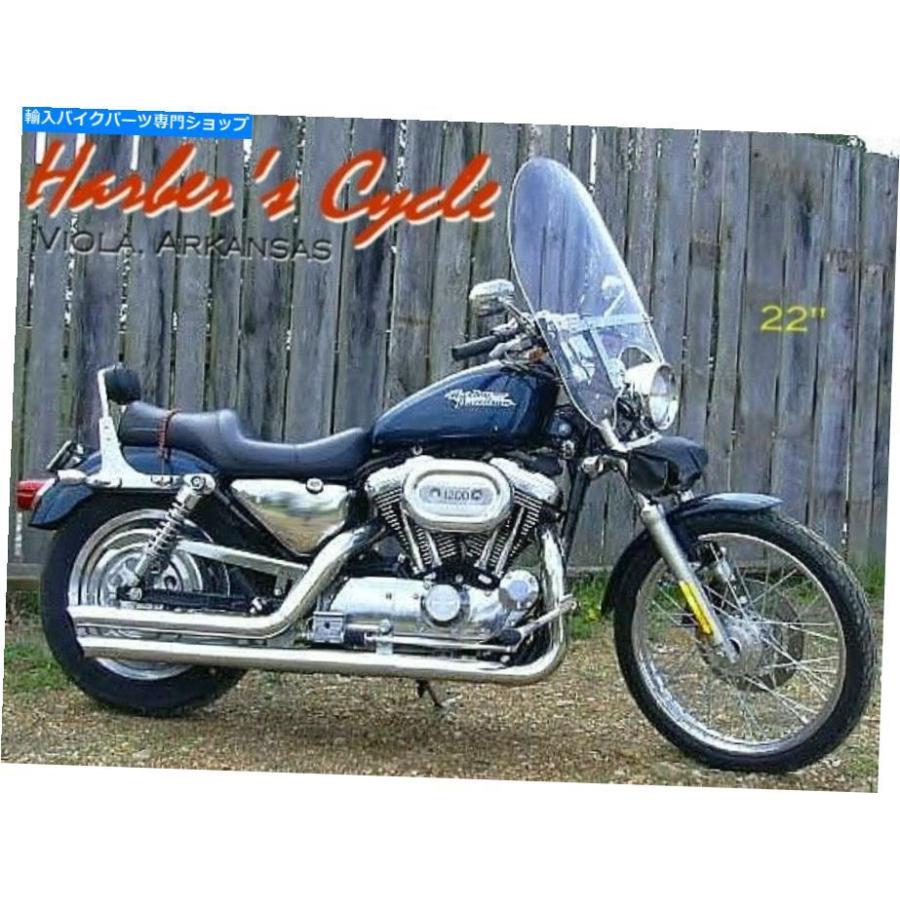 Windshield XL 883 1200ハーレーダビッドソンスポーツスター - クリア22 \"WindShield W / Chromeハードウェア XL 883 1200 Harley Davidson Sportster