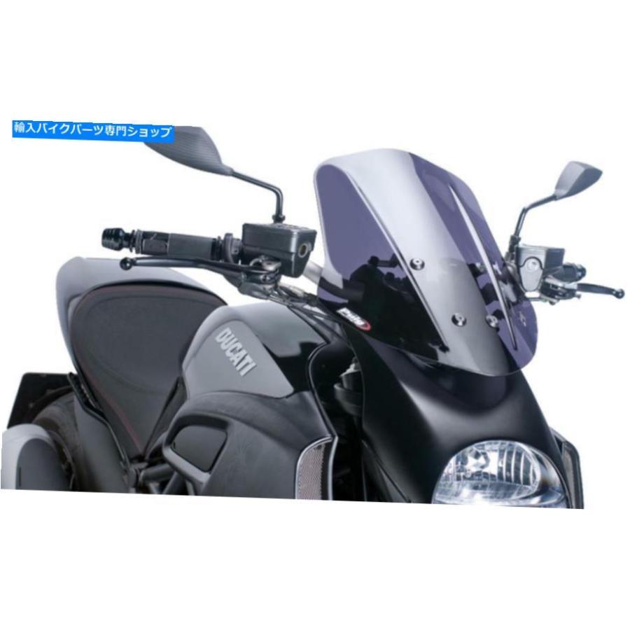 Windshield ピュギ裸の新時人風防ガラス玻璃（やる瀬ない煙）5655F MC DUCATI PUIG NAKED NEW GENERATION WINDSHIELD (DARK SMOKE) 5655F MC Ducati 車、バイク、自転車-バイク-スクリーン
