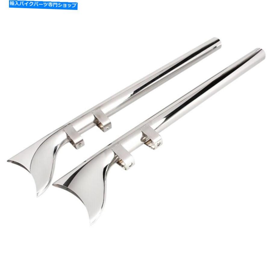 マフラー Chrome 33 \"ハーレーツーリングのための排出ガイドの脱落パイプスリップ1995-2016 Chrome 33\"" Fishtail Drag Pipe Slip On Exhaust For Harl"_2