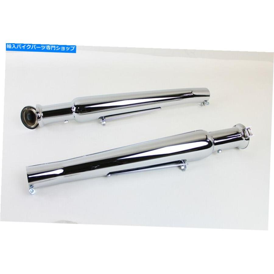 マフラー Chrome Megaphone Upsweep Muffler Set Harley-Davidsonにフィット Chrome Megaphone Upsweep Muffler Set fits Harley-Davidson_1