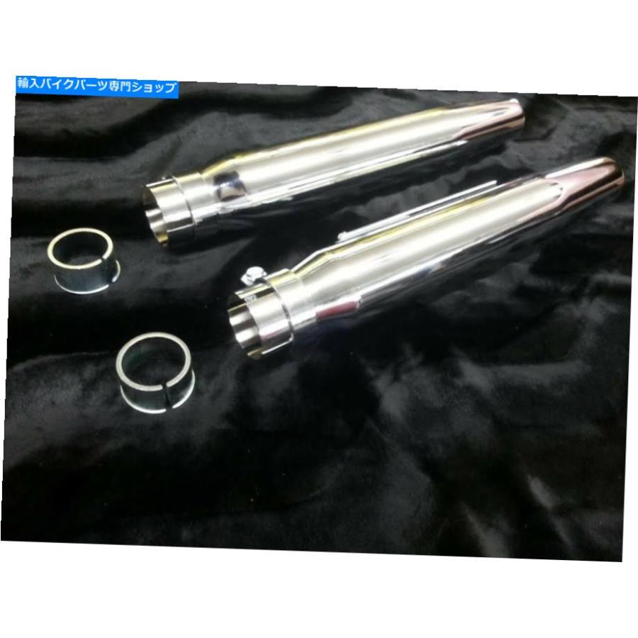マフラー ヤマハXS650ツイン2シリンダーマフラー排気パイプクロムテーパー YAMAHA XS650 TWIN 2 CYLINDER MUFFLERS EXHAUST PIPES CHROME TAPERED_1