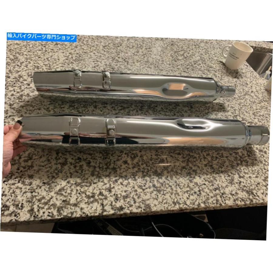 マフラー ハーレーストリートグライド19-2020のためのデュアルエキゾーストマフラースリップオンパイプ Dual Exhaust Muffler Slip-on Pipes For Harlの画像