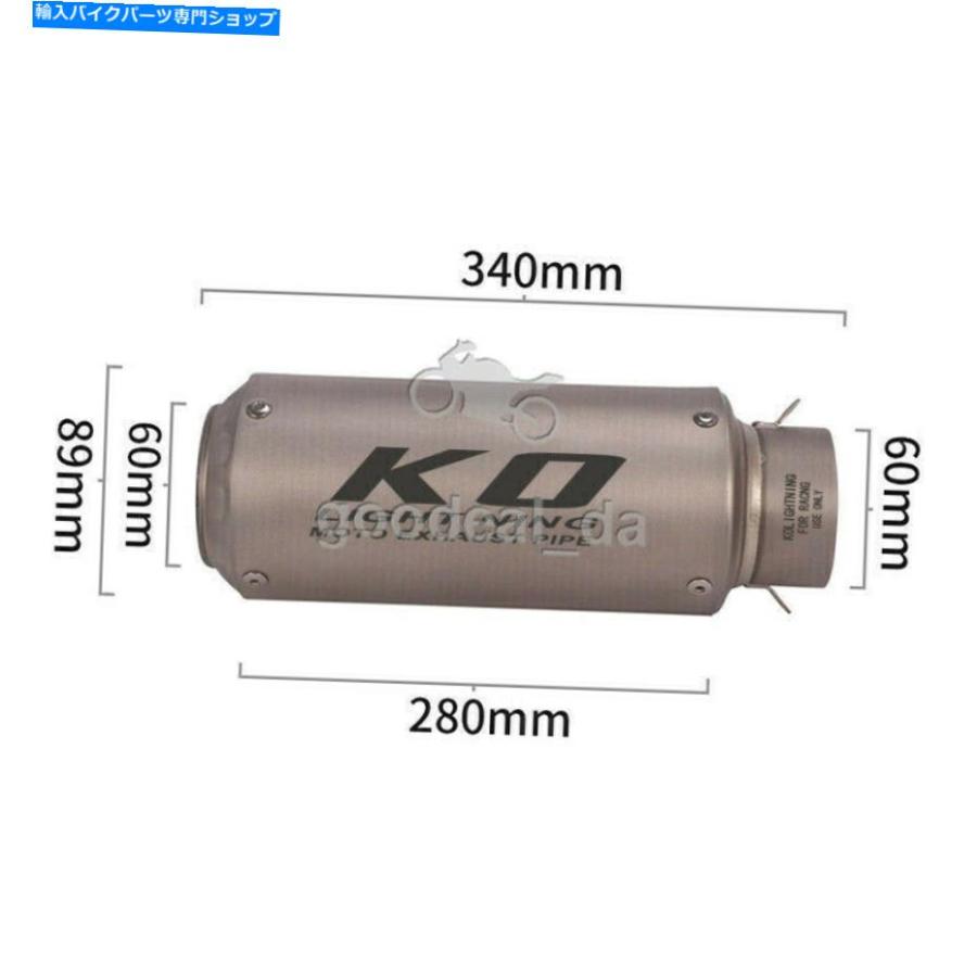 マフラー 60mmオートバイユニバーサル排気管システムマフラーエンドチューブチタン合金 60MM Motorcycle Universal Exhaust Pipe System Muffler Endの画像