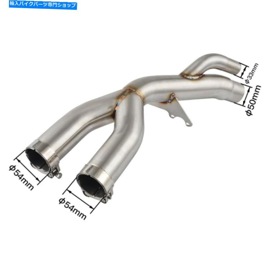 マフラー アフターマーケット排気マフラーミッドリンクパイプBMW用クランプS1000RR 2017-2018 Aftermarket Exhaust Muffler Mid Link Pipe with Clampの画像