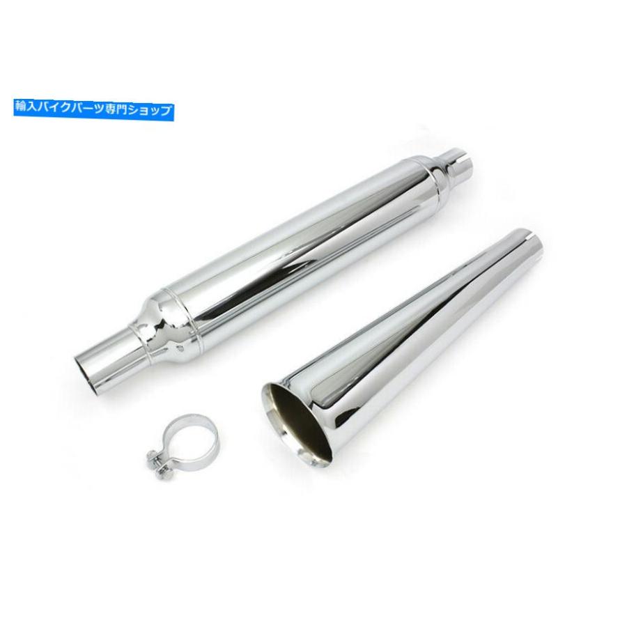 マフラー Megaphone Tipを搭載したChrome Muffler Harley-Davidsonフィット Chrome Muffler With Megaphone Tip fits Harley-Davidsonの画像