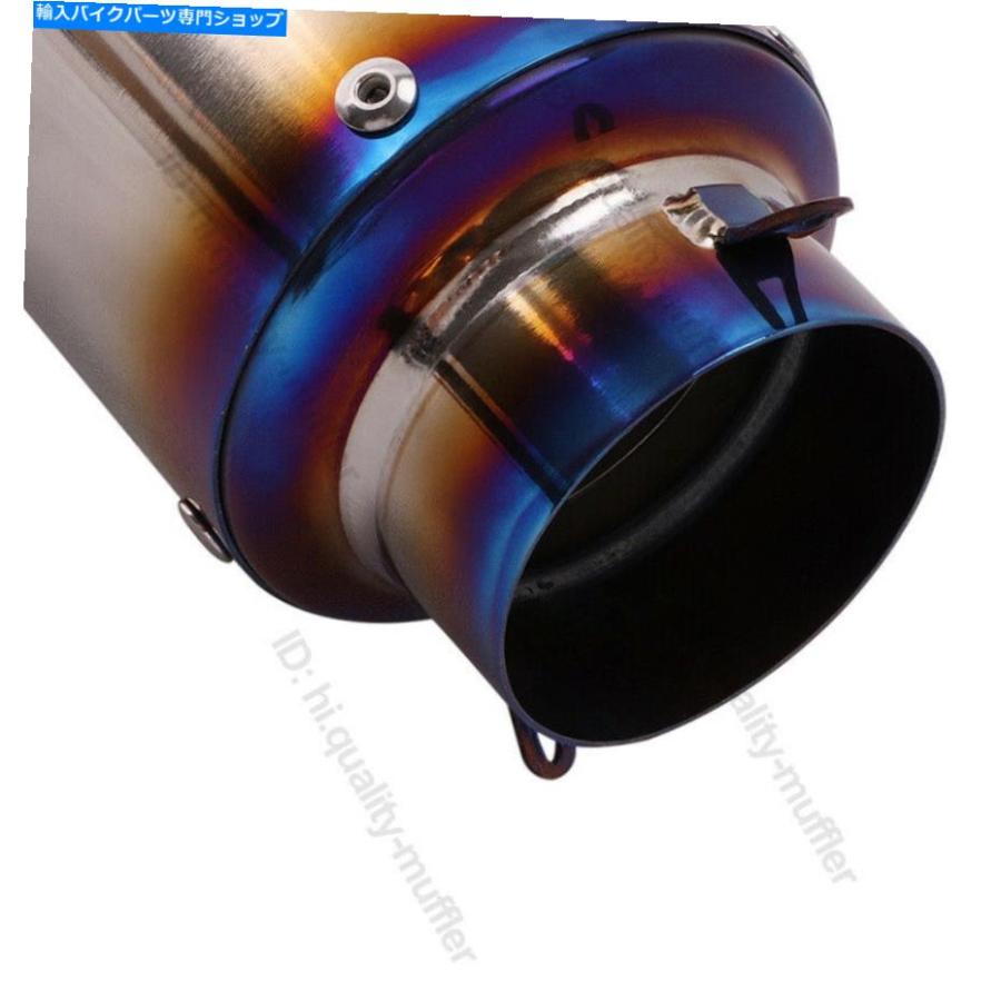 マフラー 60.5mmオートバイの排気システムチタン合金のパイプマフラーエスケープサイレンサーの先端 60.5mm Motorcycle Exhaust System Titanium Alloの画像