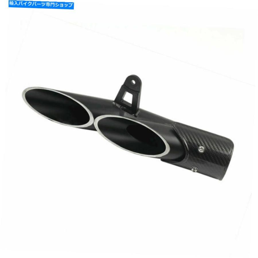 マフラー 鈴木gsxr600 51mm / 2inのための二重アウトレットオートバイの排気マフラーテールパイプ Dual Outlet Motorcycle Exhaust Muffler Tail Pipeの画像