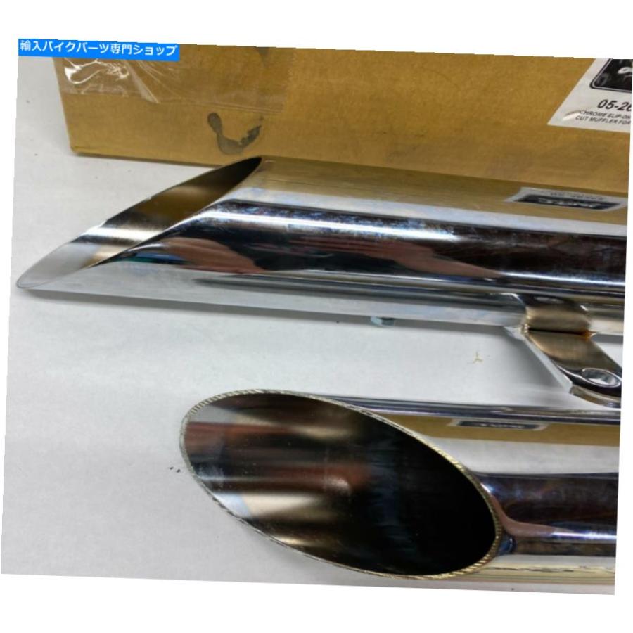 マフラー ハーレーダビッドソンスラッシュカットスリップオンクロムマフラー2Fastmoto 05-26362 Harley Davidson Slash Cut Slip-On Chrome Mufflersの画像