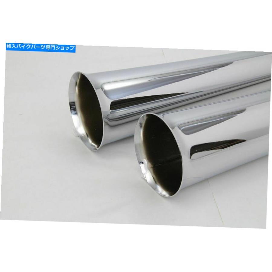 マフラー Harley Davidson for Harley Davidson for Harley DavidsonによるChromeメガホンのチップセットV-Twin Chrome Megaphone Tip Set for 1-7/8の画像