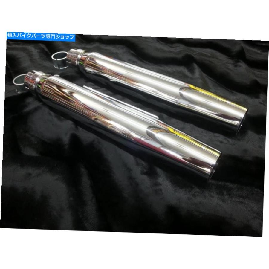 マフラー ホンダCB450 CL450ツイン2シリンダーマフラー排気パイプセットクロムテーパー HONDA CB450 CL450 TWIN 2 CYLINDER MUFFLERS EXHAUST PIPES S_2
