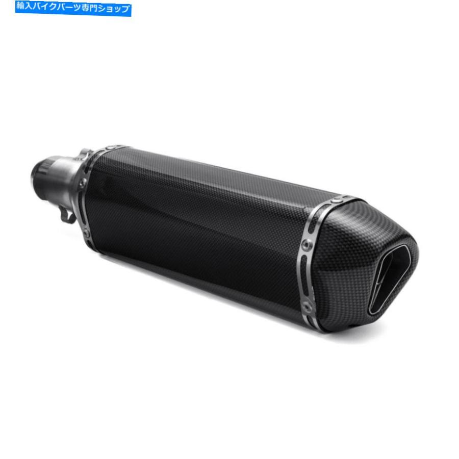 マフラー カーボンファイバーオートバイの排気マフラーパイプ400mm w /サイレンサー38-51mm i Carbon Fiber Motorcycle Exhaust Muffler Pipe 400mm w_2