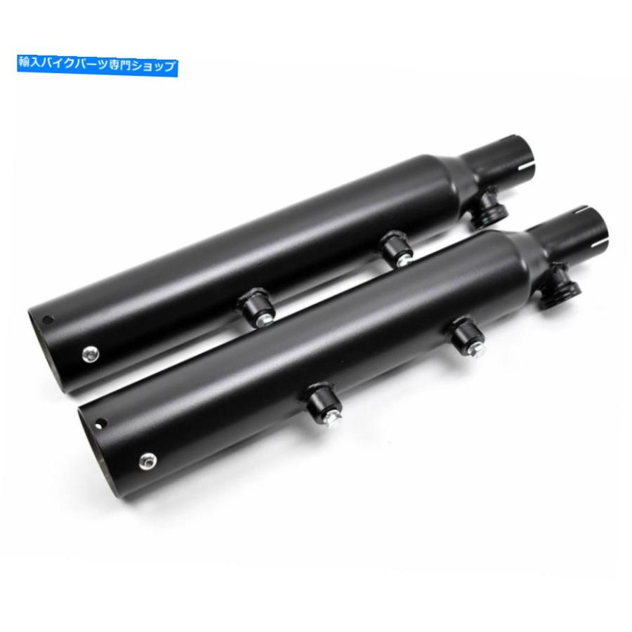 マフラー ラッシュエキゾースト3 \"ブラックマフラーズハーリースポーツスター2004-2008ヒント対応 Rush Exhaust 3\" Slip On Black Mufflers Harley Spの画像