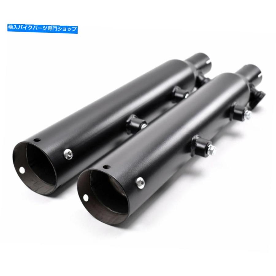 マフラー ラッシュエキゾースト3 \"ブラックマフラーズハーリースポーツスター2004-2008ヒント対応 Rush Exhaust 3\" Slip On Black Mufflers Harley Spの画像