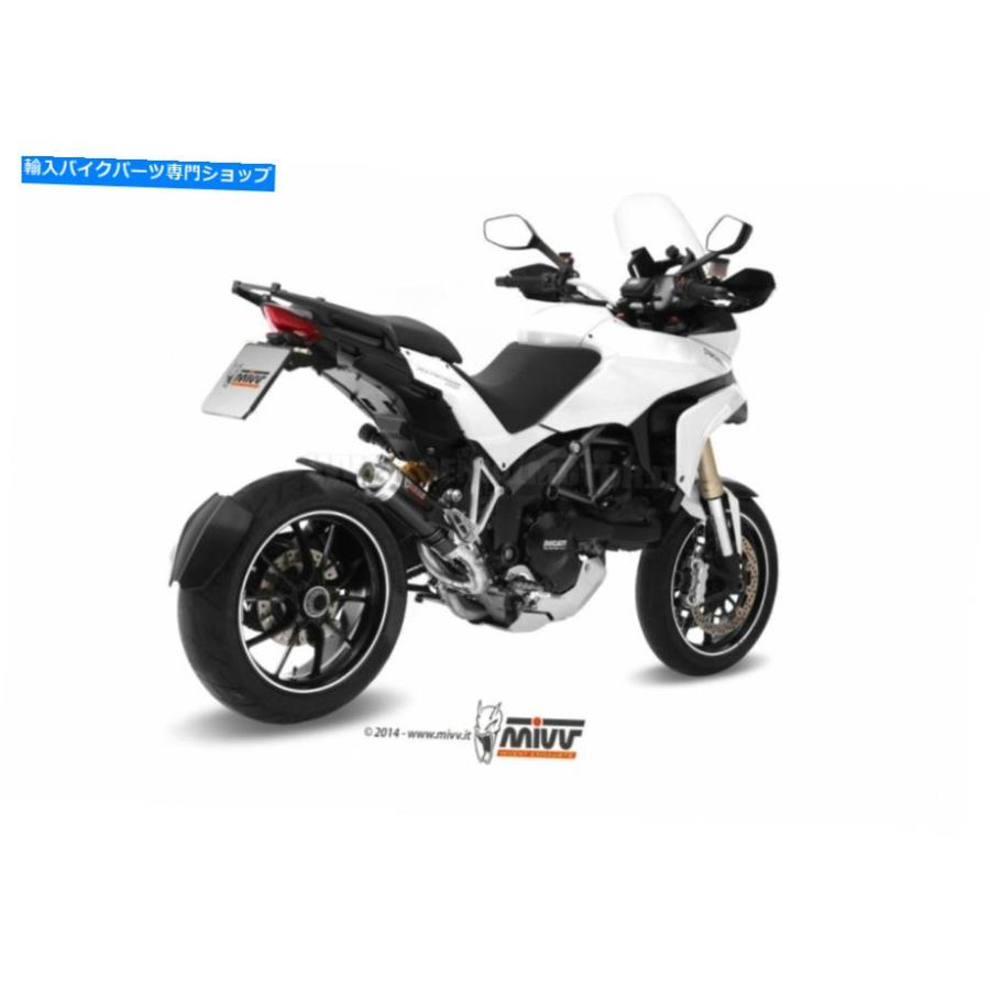 マフラー Ducati Multistrada 1200 2010年> 2014年度のMivvエキゾーストマフラーGPブラックスチール Mivv Exhaust Muffler GP Black Steel for Ducatiの画像