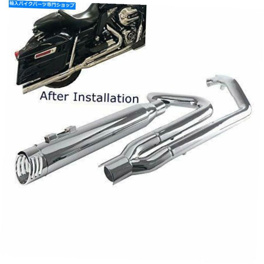 マフラー Sharkroad Chrome Pro 2への1つの排気管W / 4 \"Performance Mufflerエンジニア... SHARKROAD Chrome Pro 2 into 1 Exhaust Pipe w/ 4\" Perfoの画像