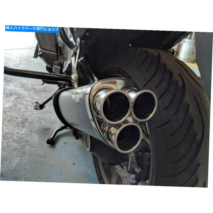 マフラー BMW K1600GT / L 2011-2020ステンレス/ブラックの三重楕円形