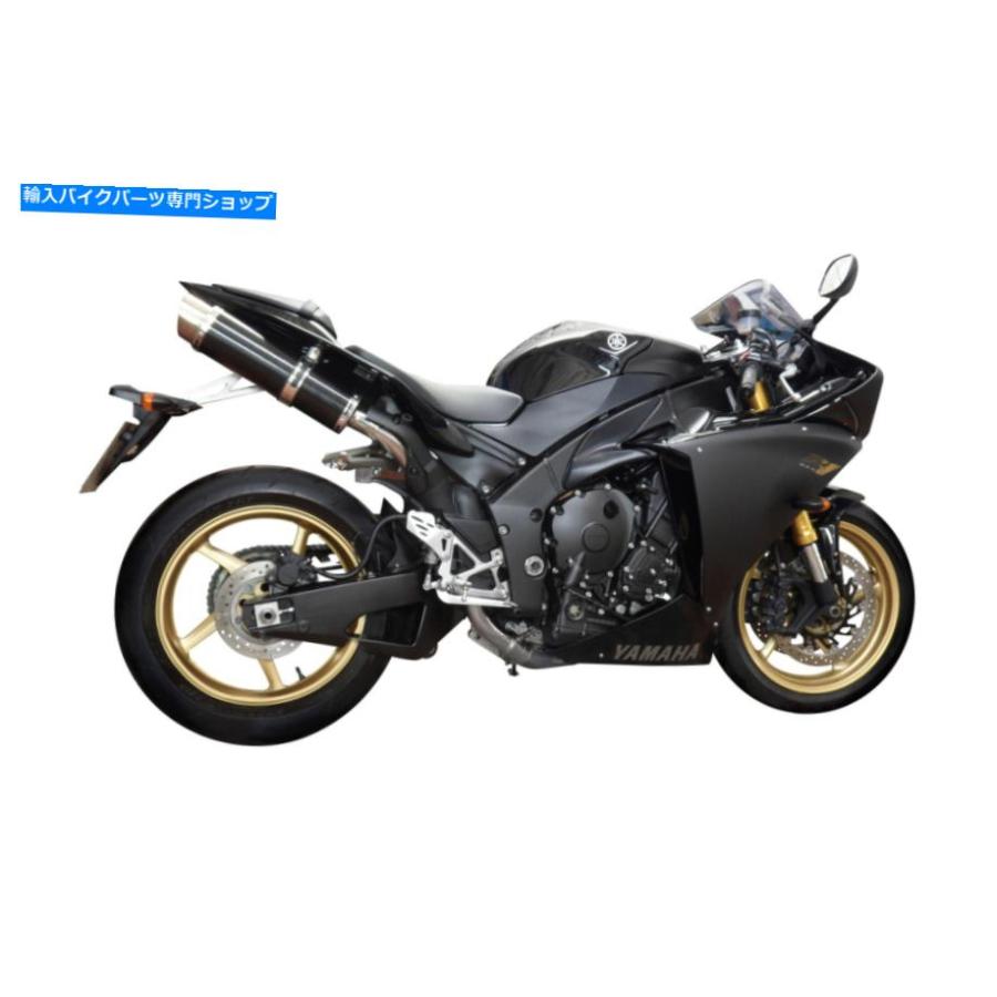 マフラー ヤマハYZF-R1排気DL10 14 \"カーボンファイバーラウンドマフラー09-14 Yamaha YZF-R1 Delkevic Slip On Exhaust DL10 14\" Carbon Fiber Roundの画像