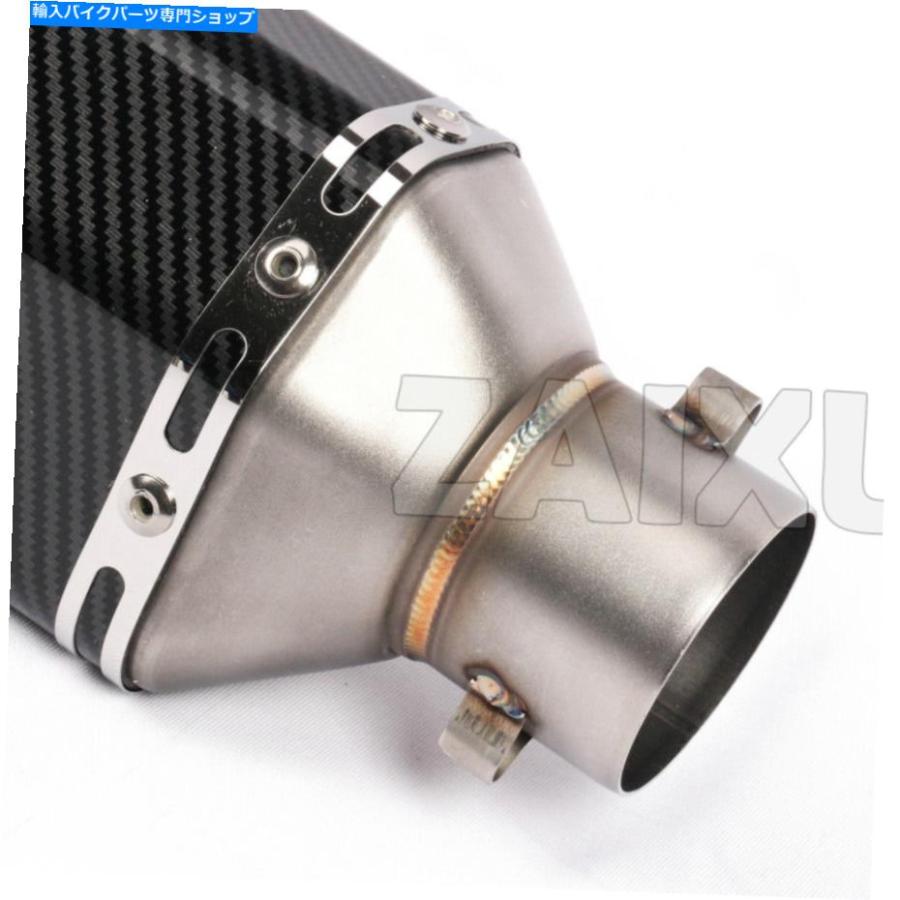 マフラー ユニバーサル51mmオートバイの排気デュアルアウトレットマフラーパイプカーボンファイバー塗装 Universal 51mm Motorcycle Exhaust Dual Out_2