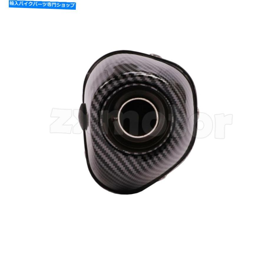 マフラー ユニバーサルオートバイエキゾーストマフラーパイプカーボンルックヒントスクーター370mm 14.6 \" Universal Motorcycle Exhaust Muffler Pip"_2