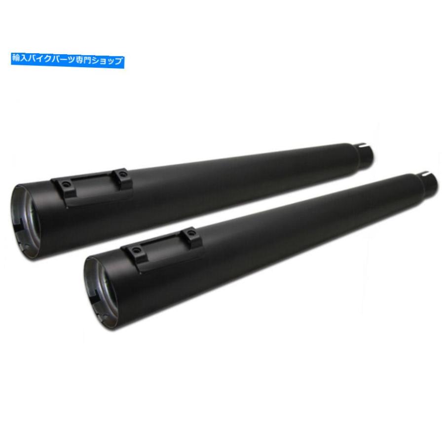 マフラー 4.5 \"ブラックメガホンマフラーズ03baジェットエンドキャップForharley Touring Flhtc 96-16 4.5\" Black Megaphone Mufflers 03BA Jet End Cの画像
