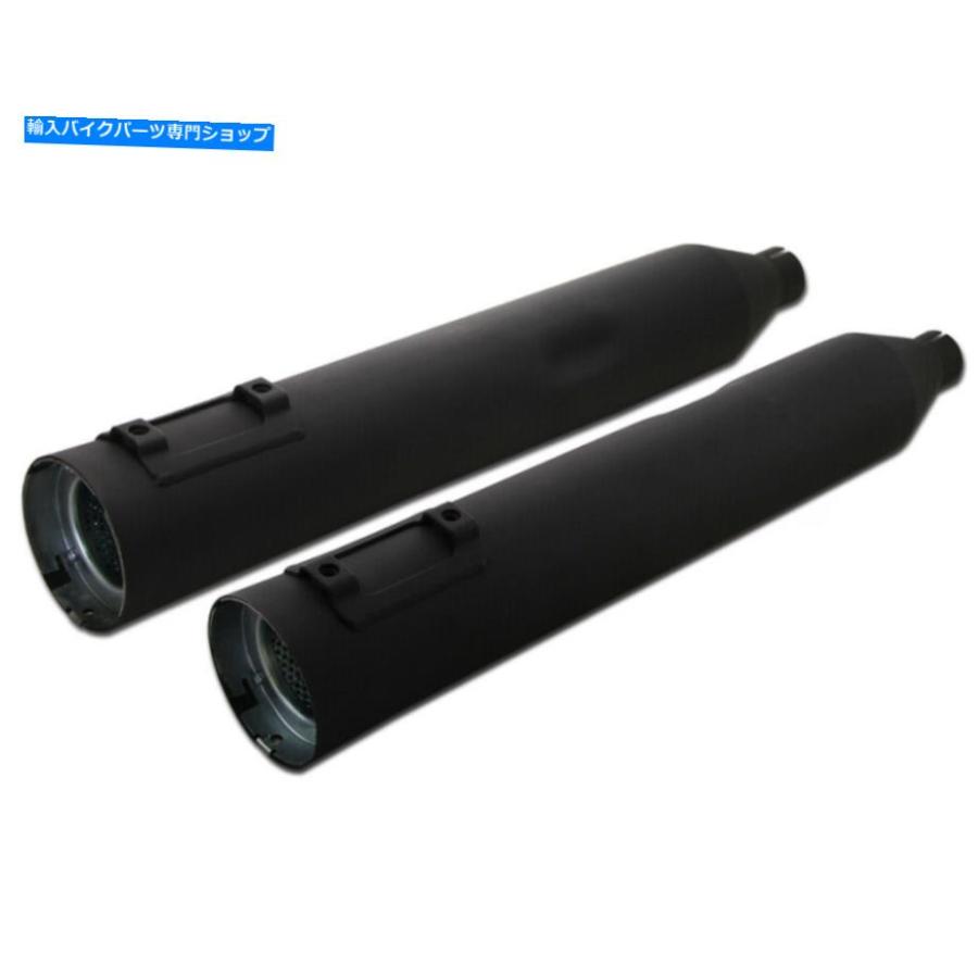 マフラー 4.5 \"ハーレーツーリングロードグライドのための黒いストレートマフラーTジェットエンドキャップ 4.5\" Black Straight Mufflers T Jet End Cの画像