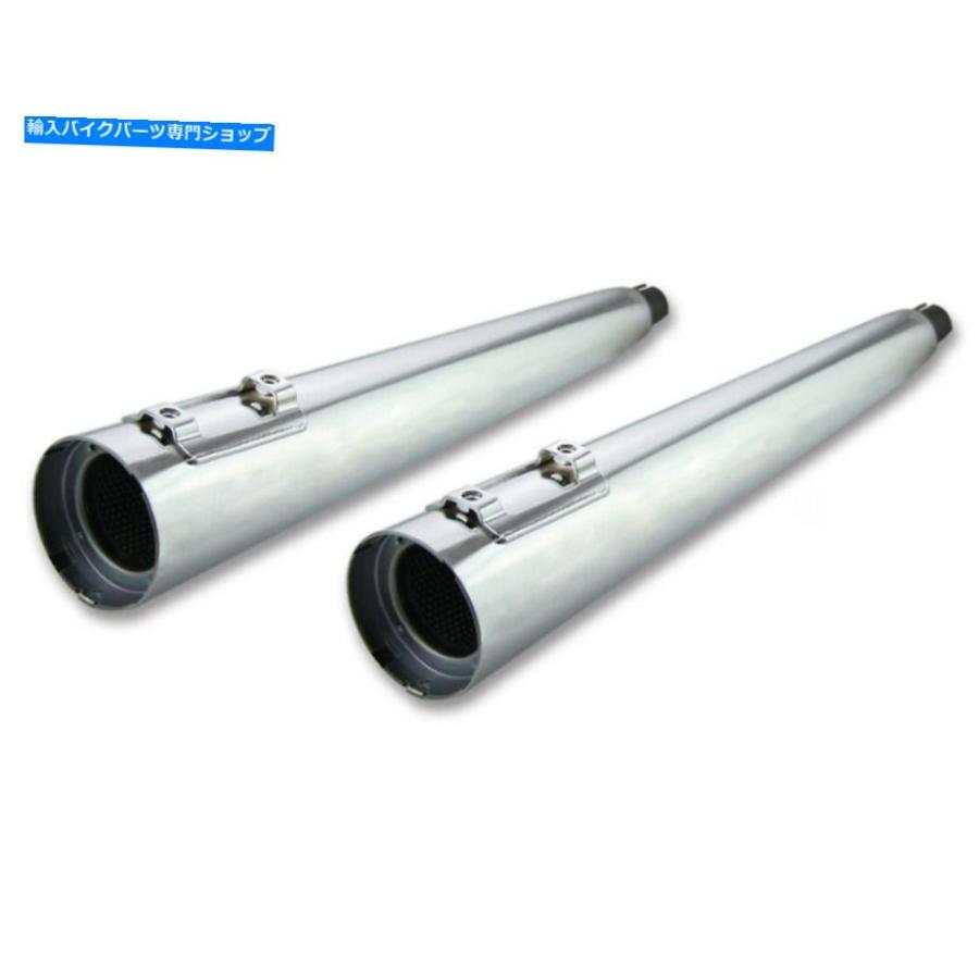 マフラー 4.5 \"Chrome Megaphone Mufflers S Jetエンドキャップのハーレーツーリングロードグライド 4.5\" Chrome Megaphone Mufflers S Jet End Capsの画像