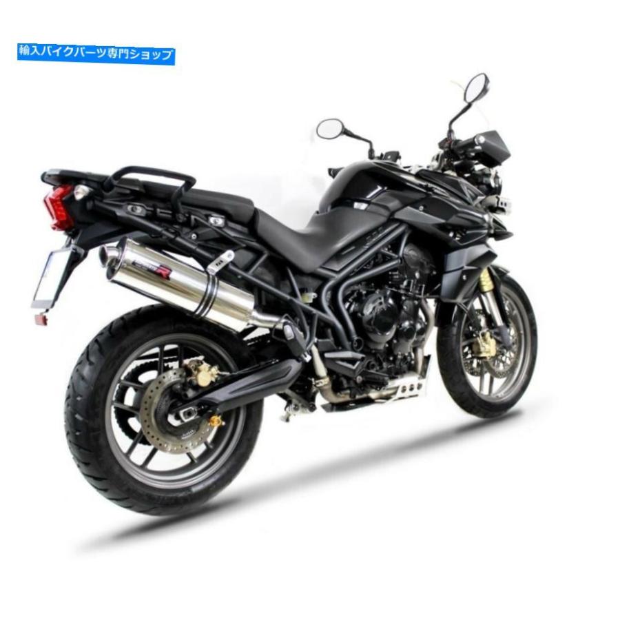 サイレンサー Tiger 800排気オーバルドミネーターレーシングサイレンサーマフラー2011 2012 2013 2014 TIGER 800 Exhaust OVAL Dominator Racing sileの画像