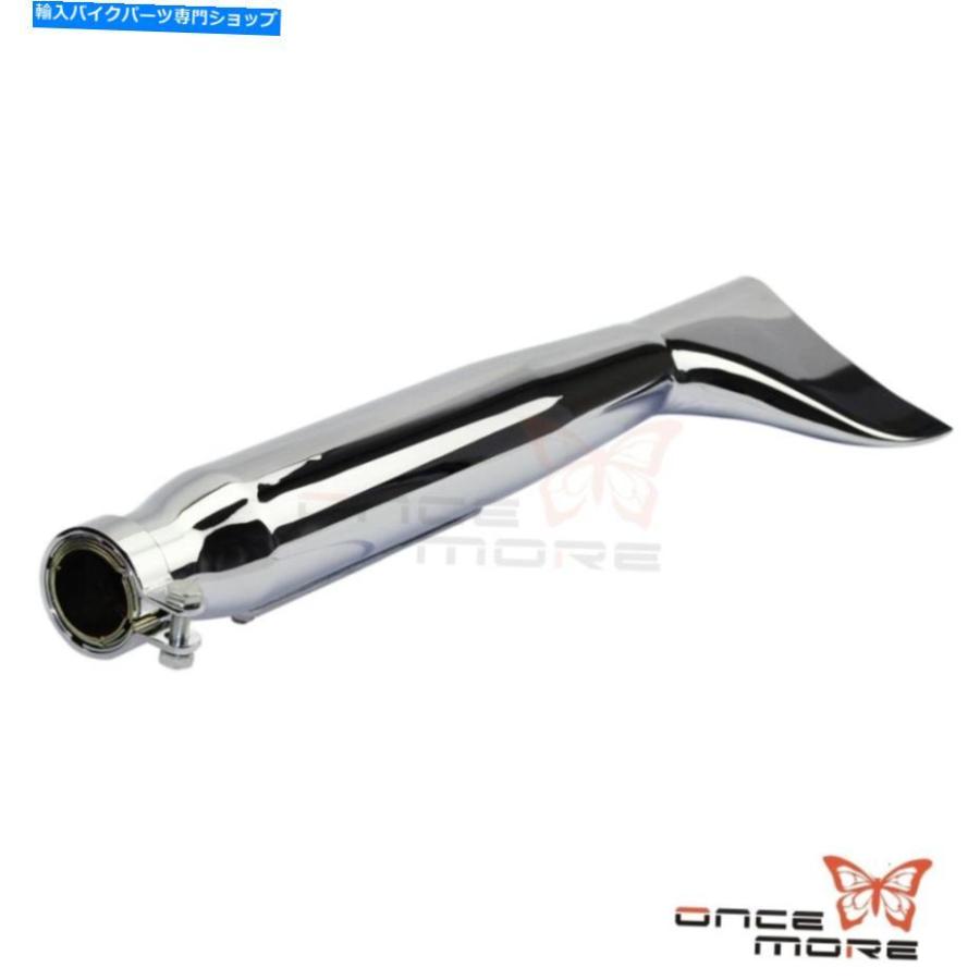 サイレンサー ハーレーの利益のオートバイクロムフィッシュテール右寄りの排気ガスマフラーサイレンサー Motorcycle Chrome Fish Tail Right Side Exhaust M 車、バイク、自転車-インナーサイレンサー