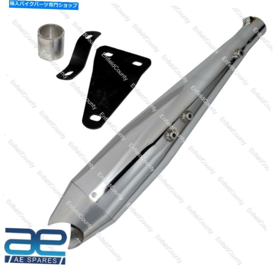 サイレンサー ロイヤルクラシックエンフィールド350竓 ECS用ドルフィンサイレンサー+鉤括弧＆アダプタCr Dolphin Silencer+Bracket \u0026 Adapt 車、バイク、自転車-バイク