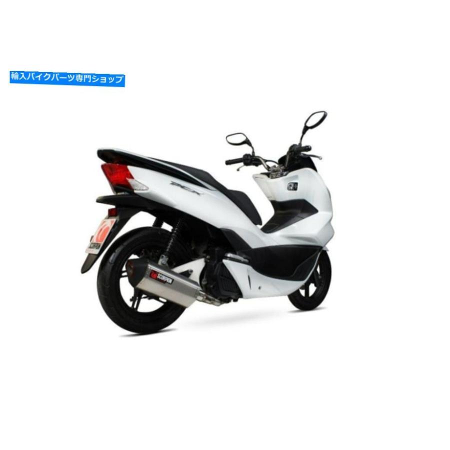 サイレンサー ホンダPCX125スコーピオン排気ガスセルケットパラレルシステムブラシをかけたステンレス鋼S ... Honda PCX125 Scorpion Exhaust Serket Parall マフラー-バイク