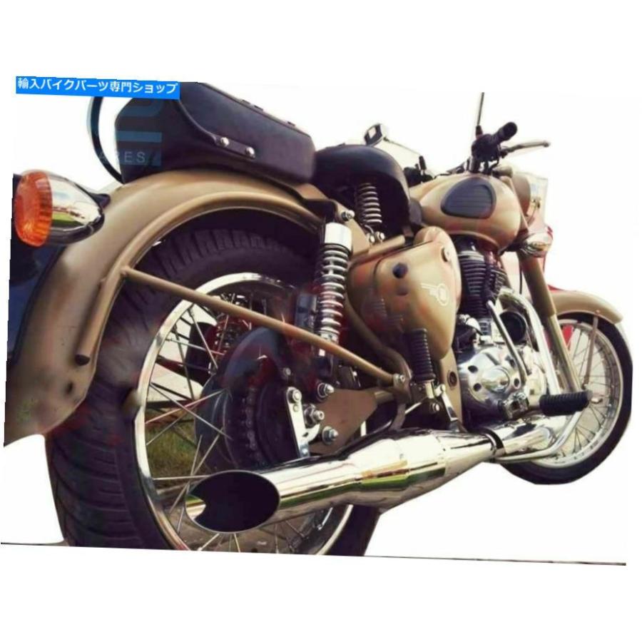 サイレンサー フィットロイヤルエンフィールド弾350 500排気サイレンサーマットブラシクローム仕上げCDN Fits Royal Enfield Bullet 350 500 Exhaustの画像
