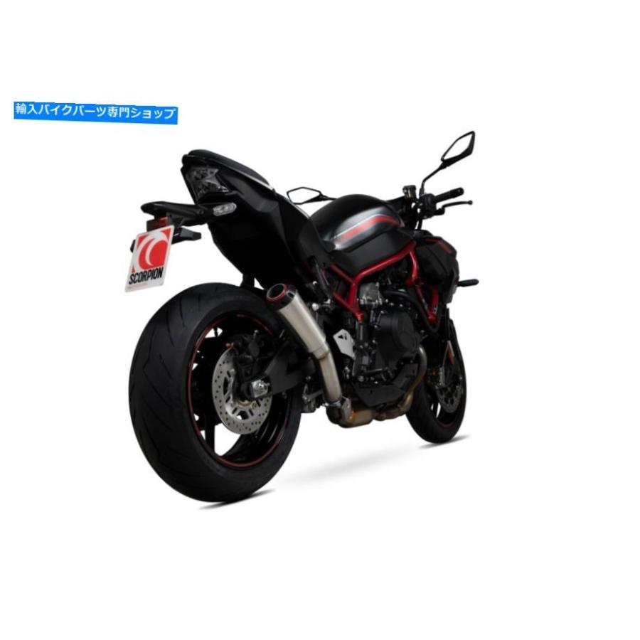 サイレンサー 川崎Z H2スコーピオン排気赤の電源スリップオン Kawasaki Z H2 Scorpion Exhaust Red Power Slip-on Brushed Stainless Sleeve