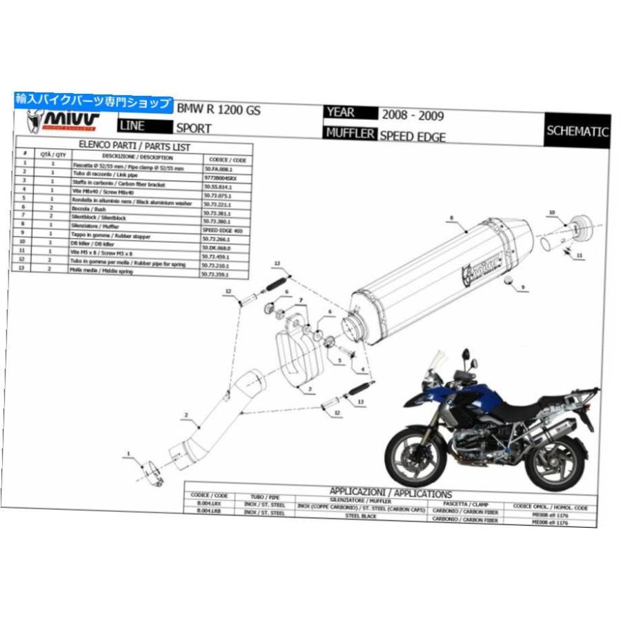 サイレンサー サイレンサーMIVVスピードエッジスチールブラックBMW R 1200 GS 2008-2009 SILENCER MIVV SPEED EDGE STEEL BLACK BMW R 1200 GS 2008-2_1