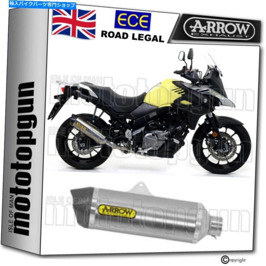 サイレンサー 矢印排気口採集レースカービーチタニウムスズキV-Strom 650 2017 17 ARROW EXHAUST HOMOLOGATED RACE-TECH CARBY TITANIUM SUZUKI V-STR