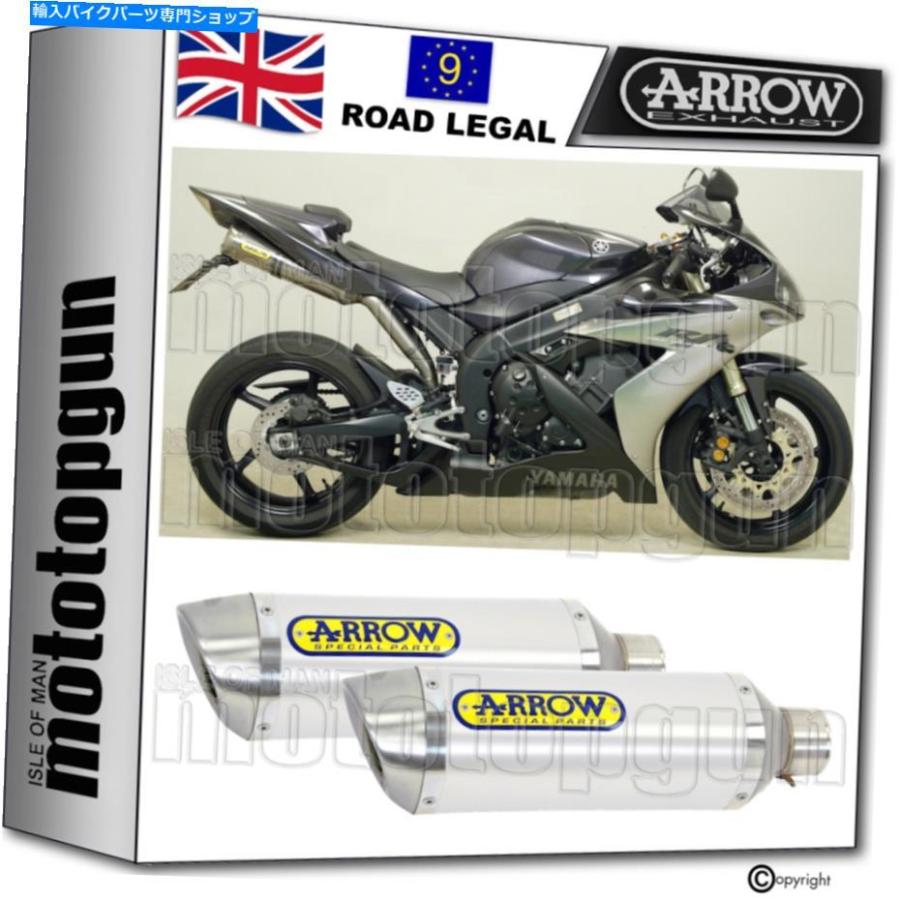 サイレンサー 矢印2排気口雑誌雷アルミヤマハYZF 1000 R1 2004 04 2005 05 ARROW 2 EXHAUST HOMOLOGATED THUNDER ALUMINIUM YAMAHA YZF 1000 R1 2004