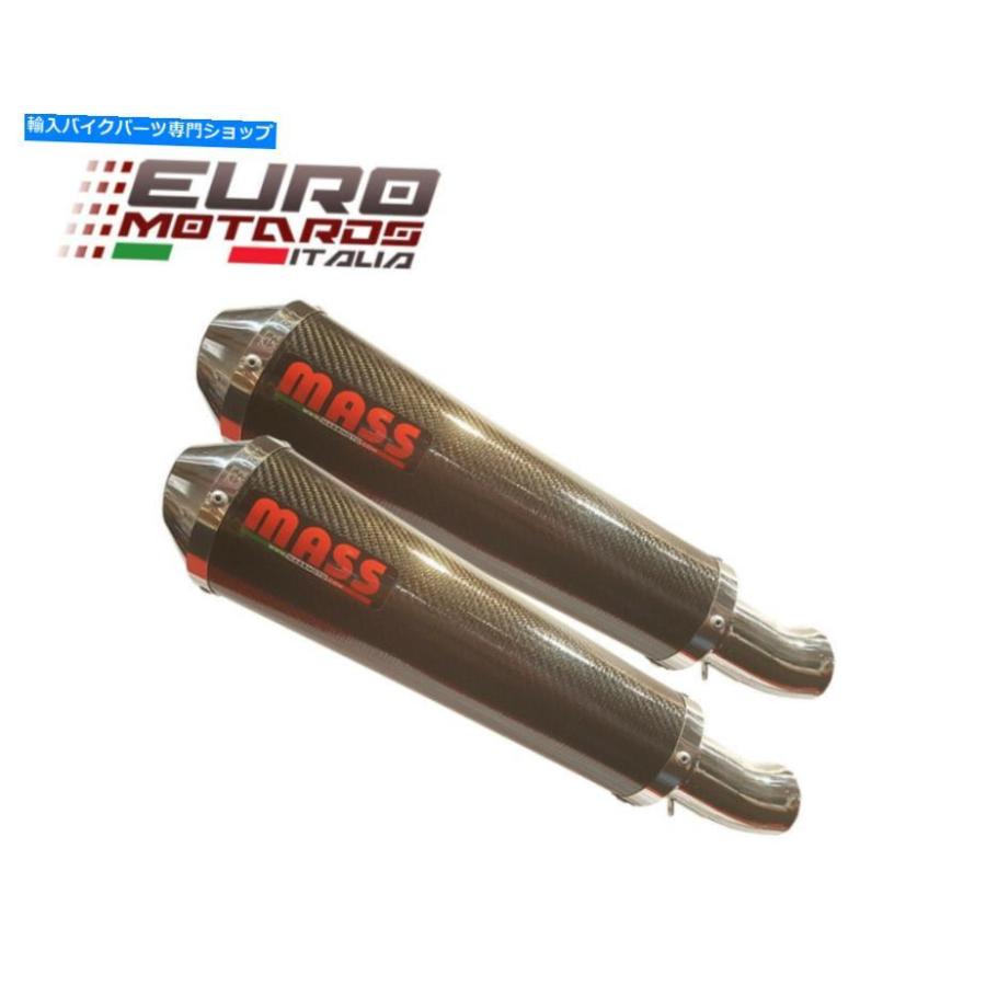 サイレンサー マスモト排気スリップオンデュアルサイレンサートロンカーボンドゥカティモンスター796 2010-14 MassMoto Exhaust Slip-On Dual Silenceの画像