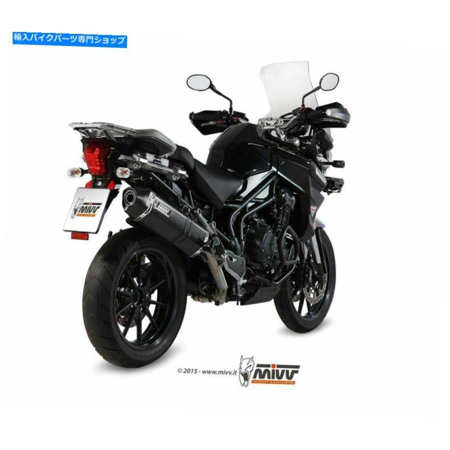 サイレンサー 排気幹Tiger Explorer 1200 2014 2015スピードエッジMIVVスチールブラック+ KAT Exhaust TRIUMPH TIGER EXPLORER 1200 2014 2015 Speedの画像