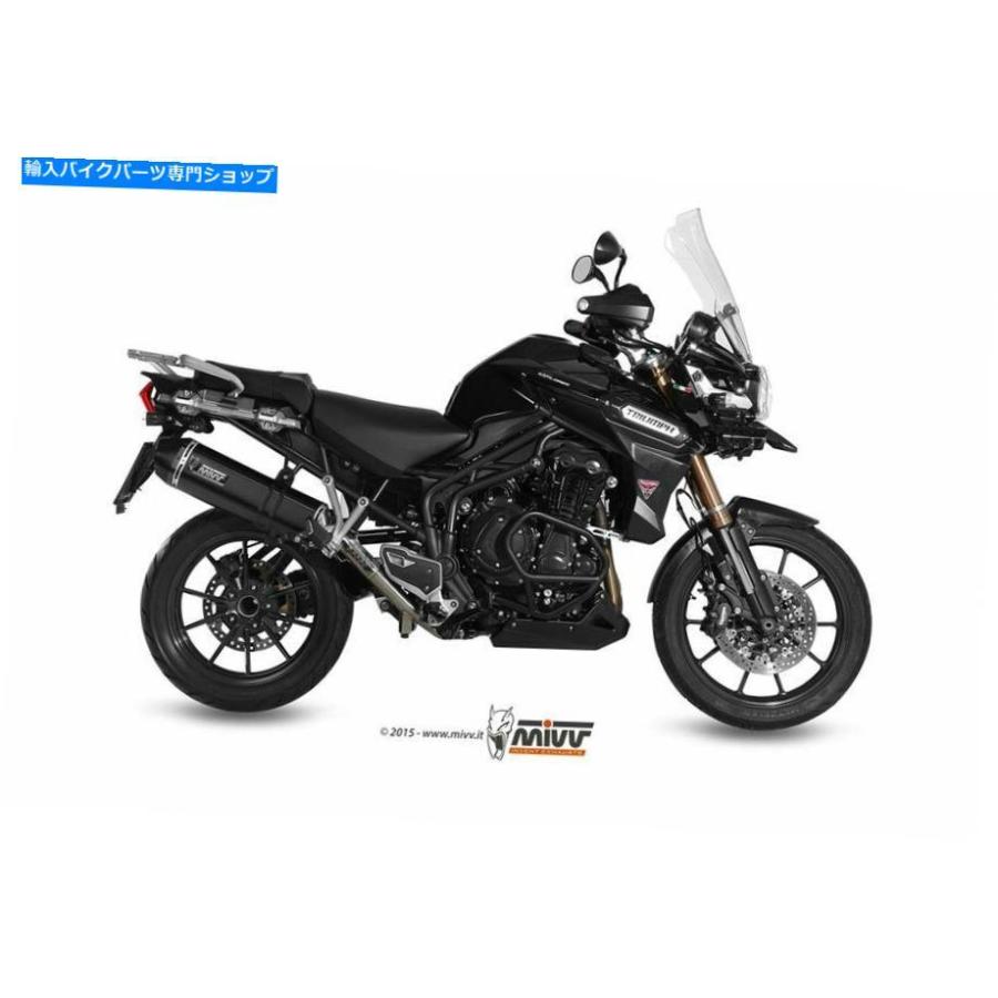 サイレンサー 排気幹Tiger Explorer 1200 2014 2015スピードエッジMIVVスチールブラック+ KAT Exhaust TRIUMPH TIGER EXPLORER 1200 2014 2015 Speedの画像