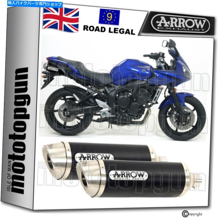 サイレンサー 矢印排気口雑誌雷アルミブラックヤマハFZ6 S2 / Fazer 2007 07 ARROW EXHAUST HOMOLOGATED THUNDER ALUMINIUM BLACK YAMAHA FZ6 S2 / FA