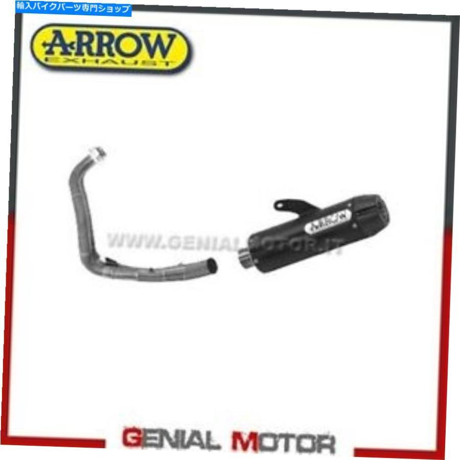 サイレンサー フルエキゾーストカット矢印ジェットレーススチールブラックヤマハトレーサー700 2019 19 Full Exhaust Kat Arrow Jet Race Steel Black