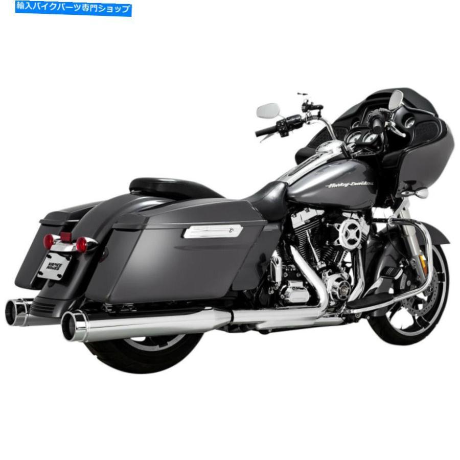 サイレンサー Harley Vance＆Hines Torquer 450 Chrome 95-16ツーリングスリップオン Harley Vance \u0026 Hines Torquer 450 Exhaust Chrome 95-16 Tourin マフラー-バイク-車、バイク、自転車