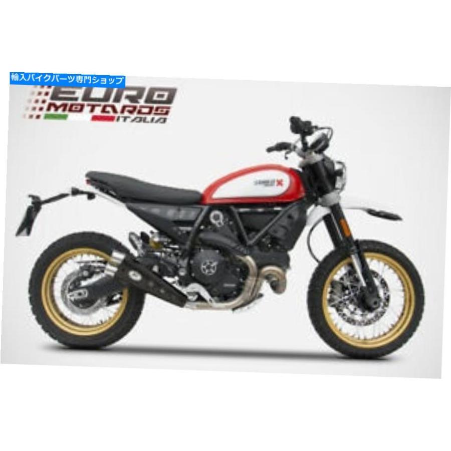 サイレンサー ドゥカティスクランブラ乾荒原のそりZard排気ガスロースリッターサイレンサーブラックヒートシールド Ducati Scrambler Desert Sled Zard Exha
