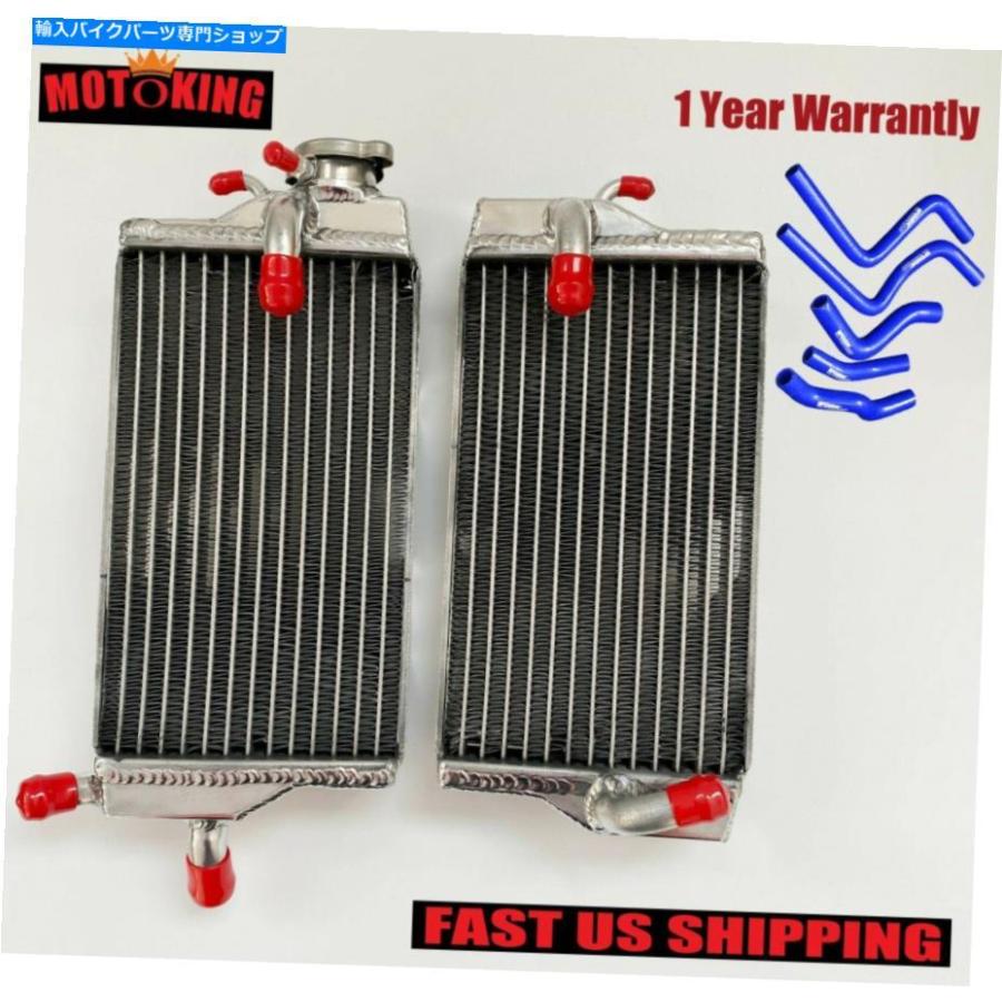 radiators 2ストロークホンダCR125R用R＆Lすべてのアルミラジエーター+ブルーホースCR125 2000-2001 01 R\u0026L All Aluminum Radiator+Blue Hose for 2-s