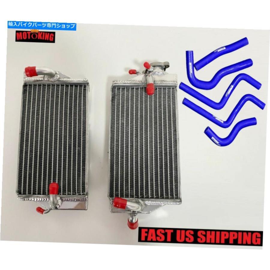 radiators アルミニウムラジエーター＆ブルーシリコーンパイプ/ホンダ用ホースCR125R CR 125R 2003 2002 02 Aluminum Radiator\u0026Blue Silicone Pipe/Ho